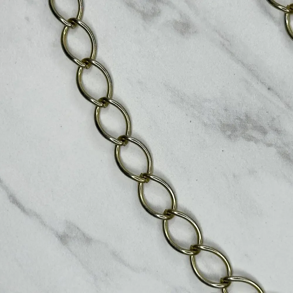 Simple Gold Tone Metal Chain Link Belt Basic Adjustable One Size (OS) ✨